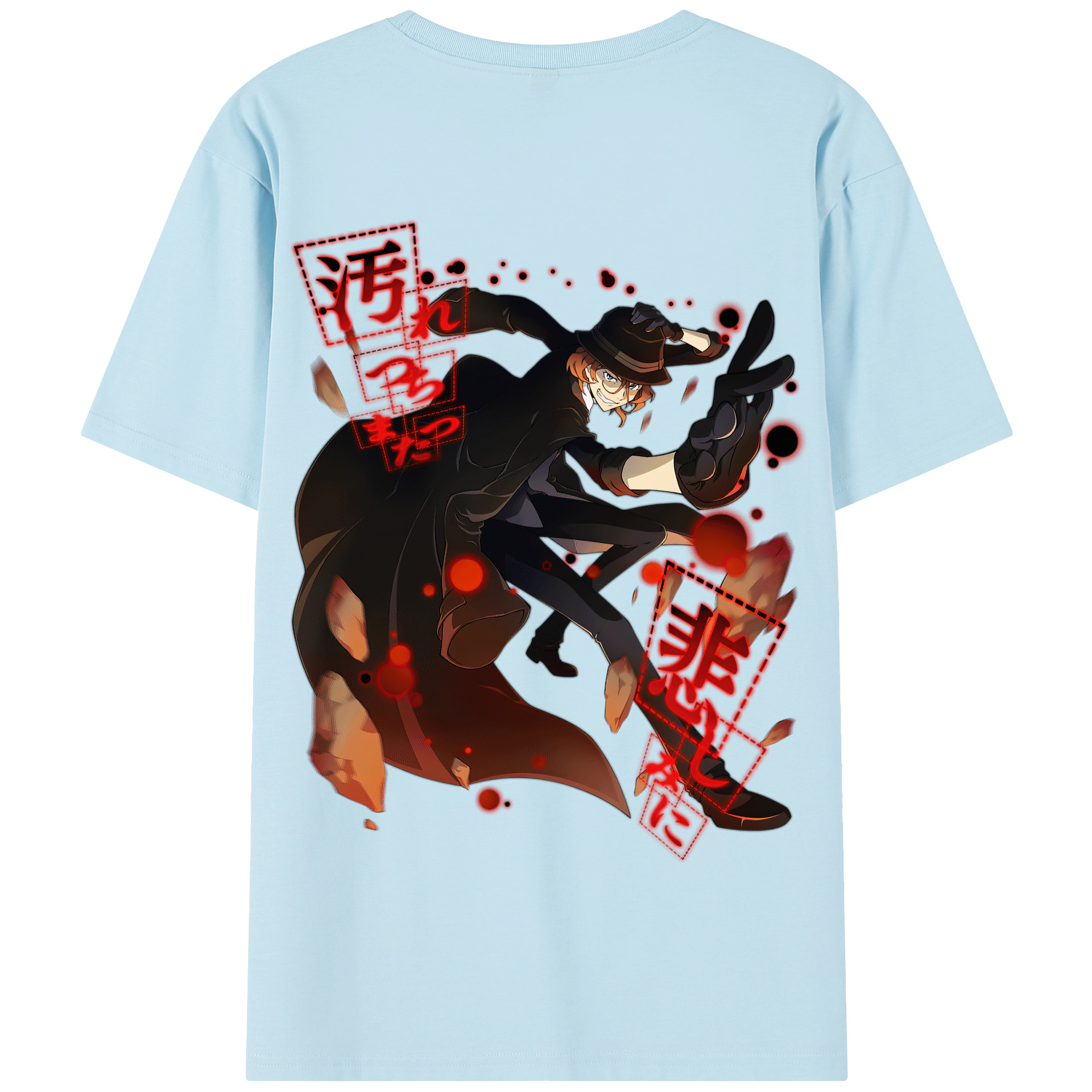 （画像用） 文豪ストレイドッグス Bungo Stray Dogs 綿100％半袖Tシャツ（背面プリント）